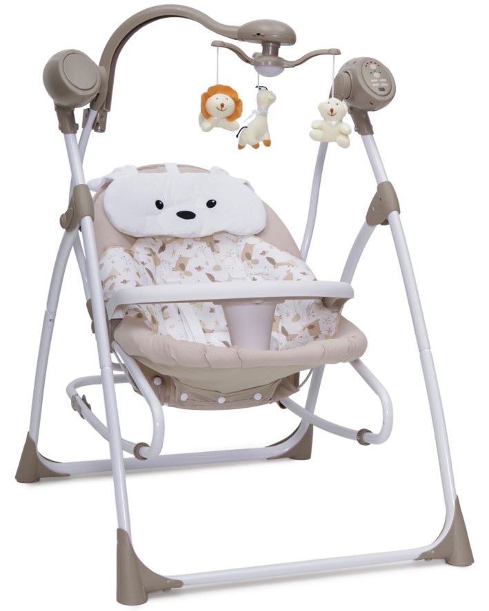 Бебешка люлка 2 в 1 Cangaroo Swing Star - С 16 мелодии, 5 звука от природата, светлина и дистанционно управление - продукт