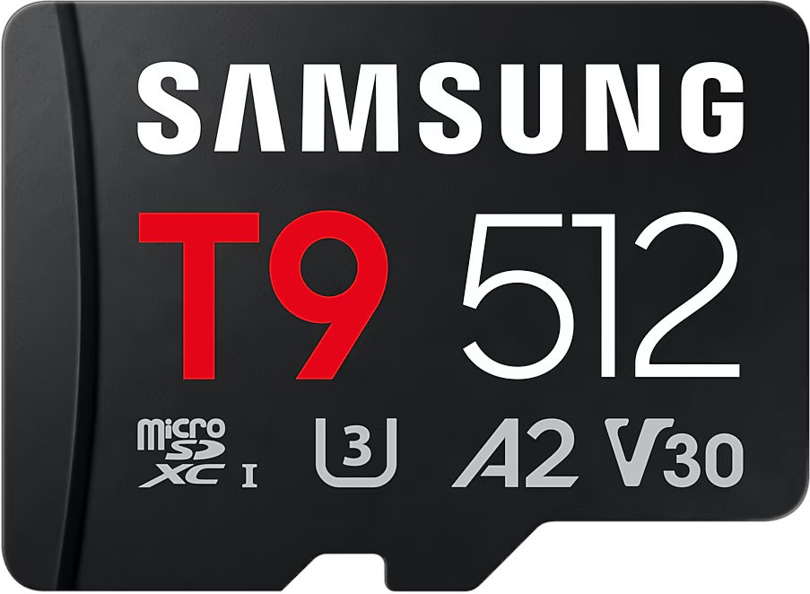 Micro SDXC карта памет 512 GB Samsung T9 Micro SDXC карта памет 512 GB Samsung T9 - A2, UHS-I, U3, V30, с USB четец -