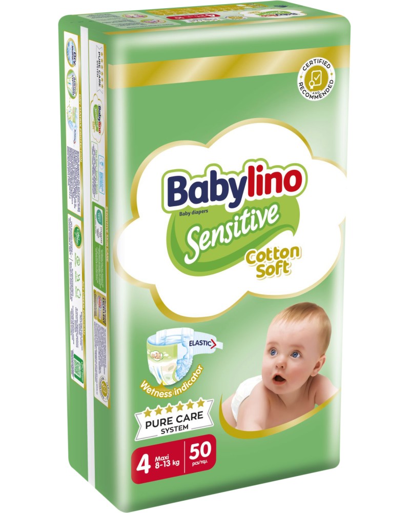  Babylino Sensitive Cotton Soft 4 Maxi - 50 ,   8-13 kg - 