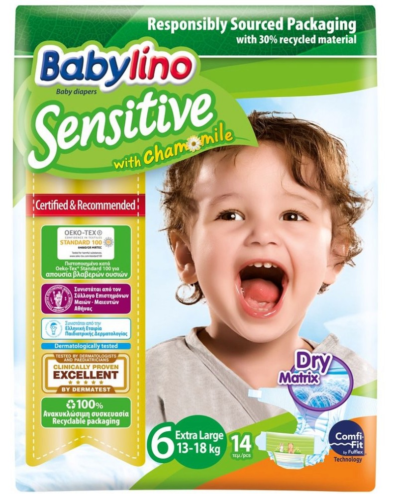  Babylino Sensitive 6 Extra Large - 14  38 ,   13-18 kg - 