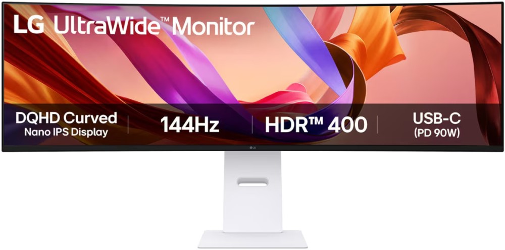  LG 49U950A-W - 49", OLED, 144 Hz, 32:9, 5120 x 1440, 1 ms, 2 x HDMI, DisplayPort, USB-C, AMD FreeSync Premium Pro, NVIDIA G-Sync - 