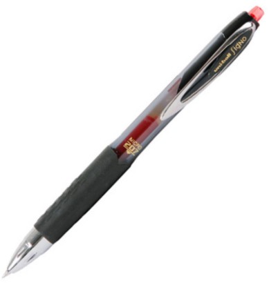 Червена гел химикалка Uni-Ball Micro 207 0.5 mm - От серията Signo - 
