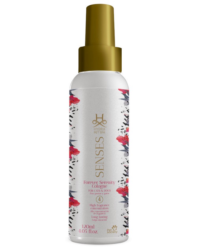 Парфюм за кучета и котки Hydra Serenity Парфюм за кучета и котки Hydra Serenity - 120 ml, със сладък, дървесен аромат и билки, от серията Pet Spa Senses - парфюм