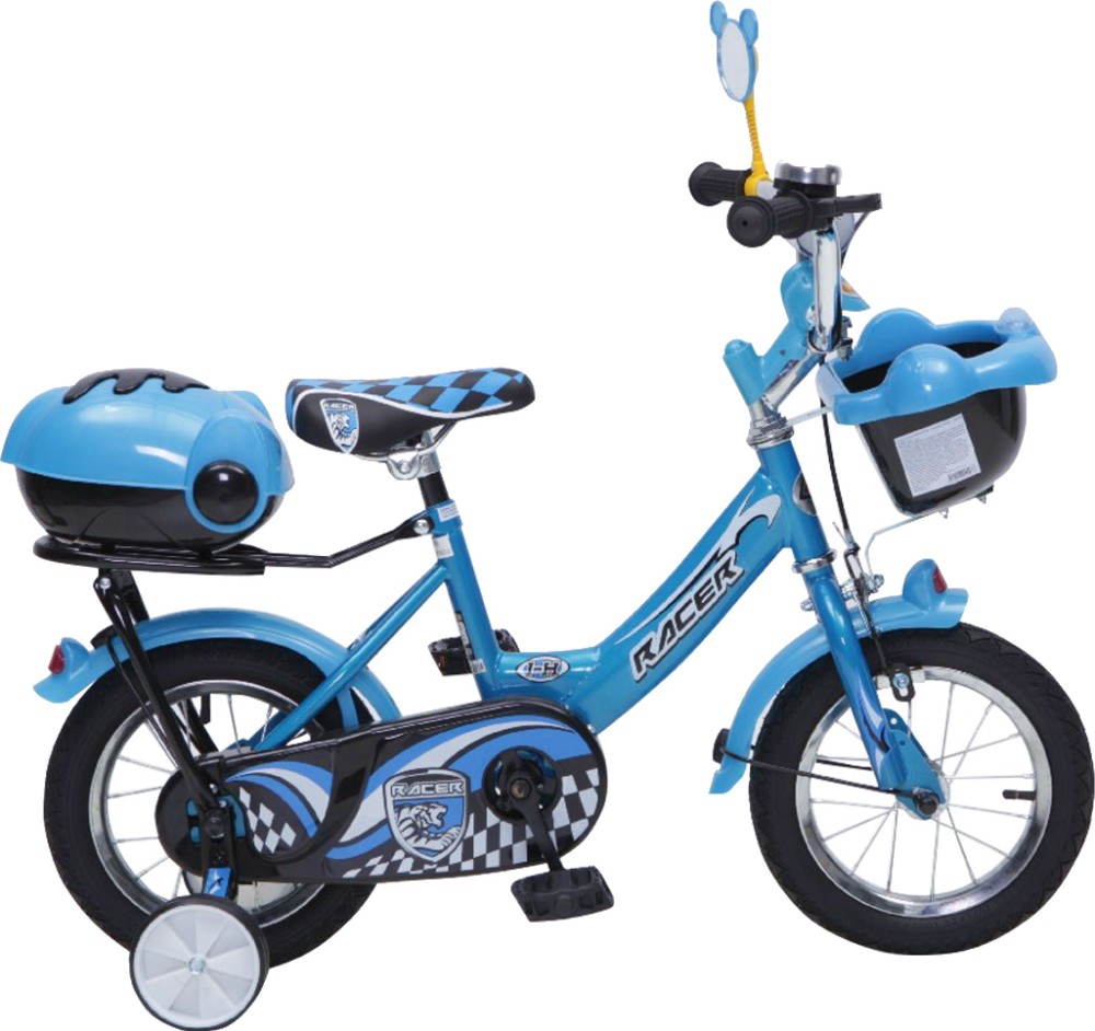 Детски велосипед Moni Swimming Blue 12" - С помощни колела, кошница и багажник - велосипед