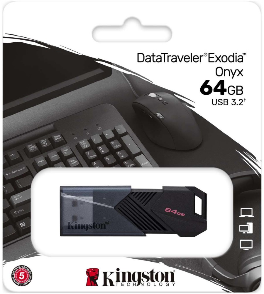 USB-A 3.2 Gen 1   Kingston DataTraveler Exodia Onyx - 64, 128  256 GB - 