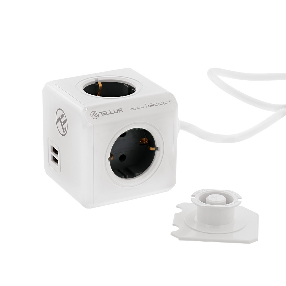   Tellur Power Cube -  4 Schuko   2 USB Type-A  - 