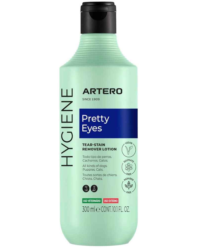 Почистващ лосион за очи за кучета и котки ARTERO Pretty Eyes Почистващ лосион за очи за кучета и котки ARTERO Pretty Eyes - 300 ml - продукт