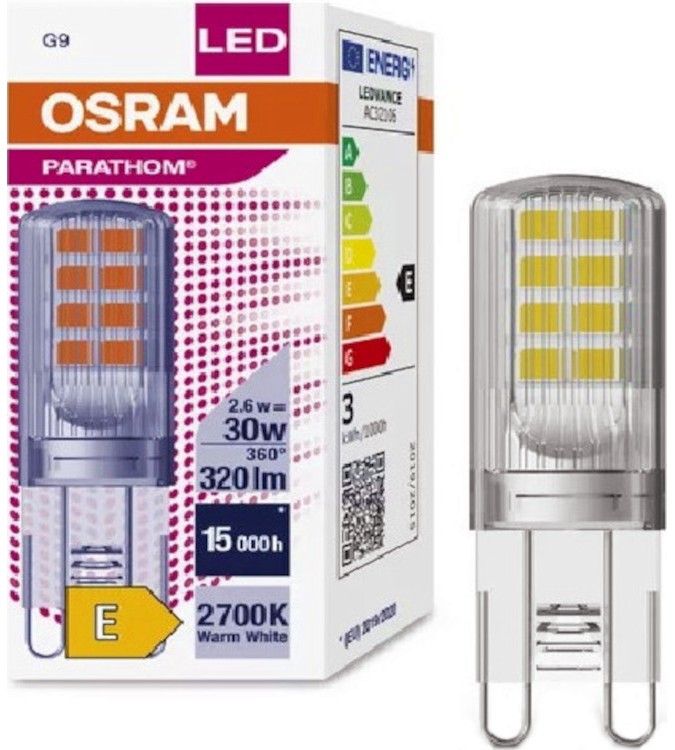 LED  Osram PIN CL 30 non-dim 827 G9 2.6 W 2700K - 320 lm   Parathom - 