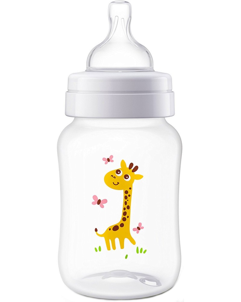 Бебешко шише Philips Avent Anti-Colic - 260 ml, за 1+ месеца - шише