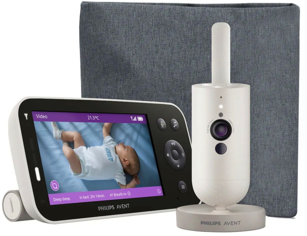 Видео бебефон Philips Avent Premium Connected SCD971/26 Видео бебефон Philips Avent Premium Connected SCD971/26 - С Wi-Fi, технология Sense IQ, температурен датчик, мелодии, нощно виждане и възможност за обратна връзка - продукт