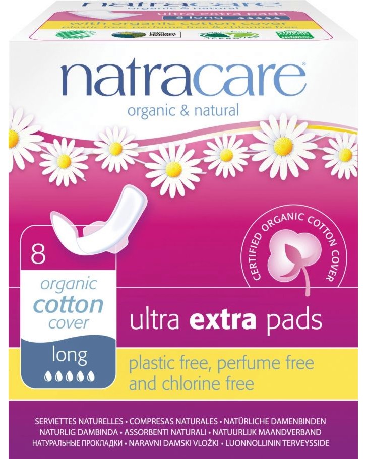 Natracare Ultra Extra Pads Long - 8      -  
