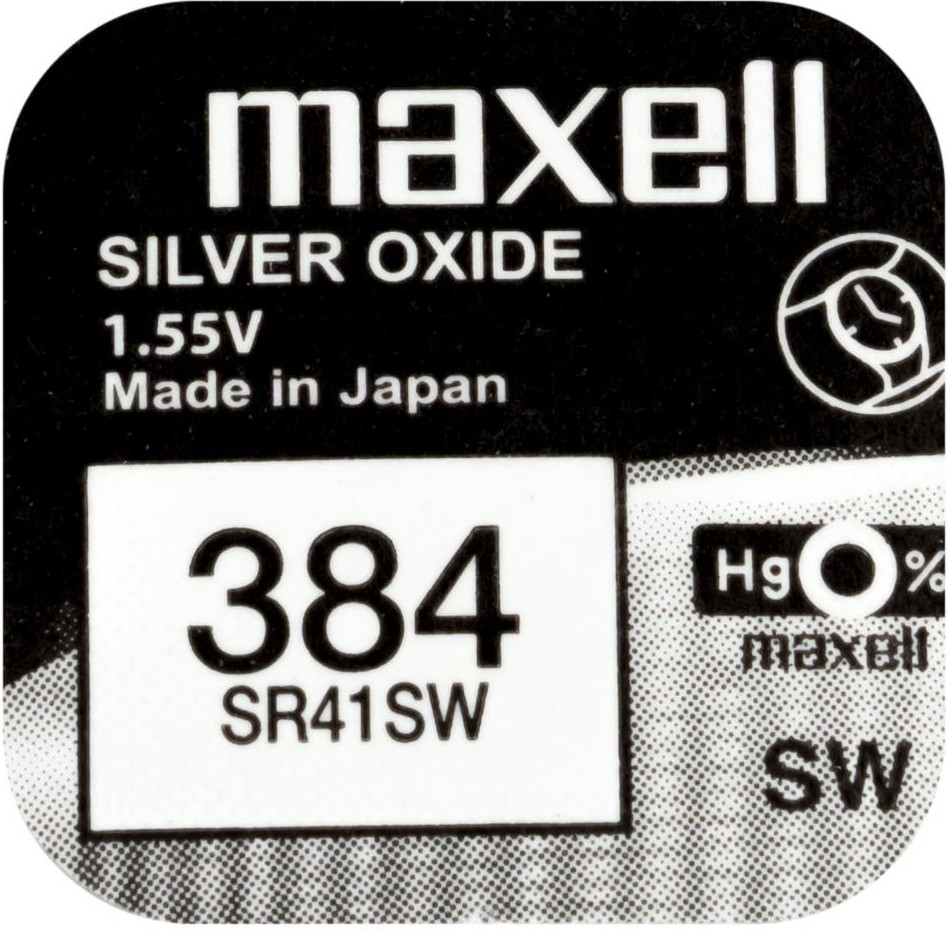 Бутонна батерия SR41SW / 384 Бутонна батерия SR41SW / 384 - Сребърно-Оксидна 1.55V - 1 брой - батерия