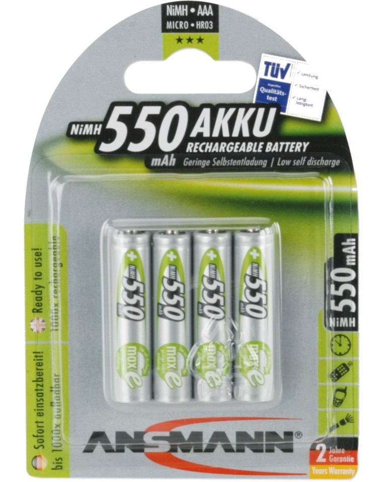  AAA -  NiMH (HR03) 550 mAh - 4  - 