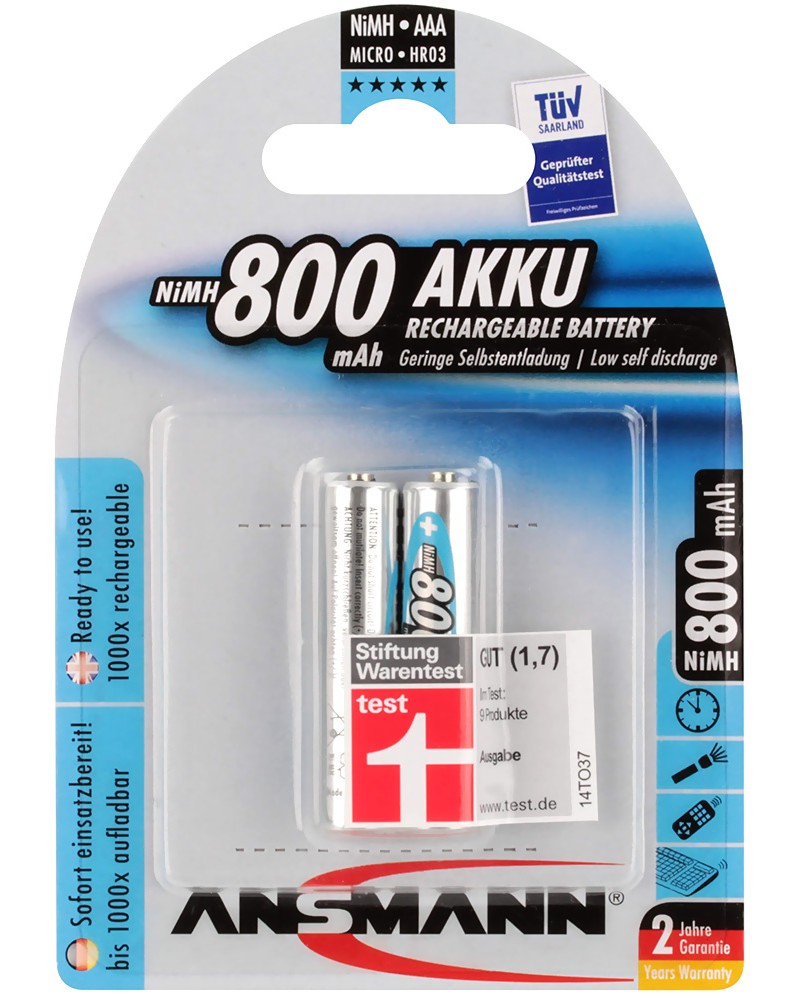  AAA -  NiMH (HR03) 800 mAh - 2  - 