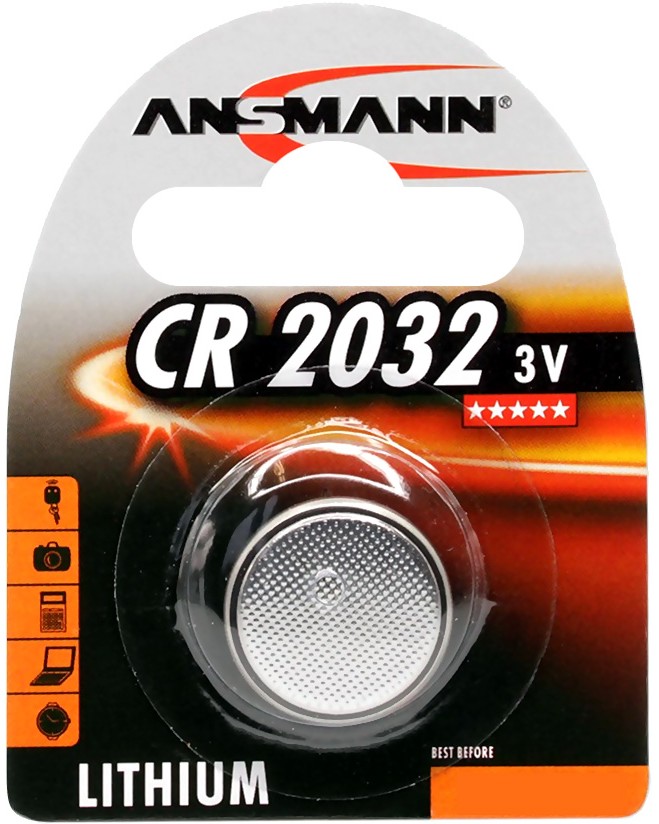 Бутонна батерия CR2032 - Литиева 3V - 1 брой - батерия