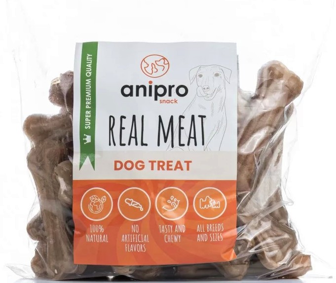 Лакомства за кучета anipro Лакомства за кучета anipro - 40 броя, от телешка кожа, от серията Real Meat, за 4+ месеца - храна
