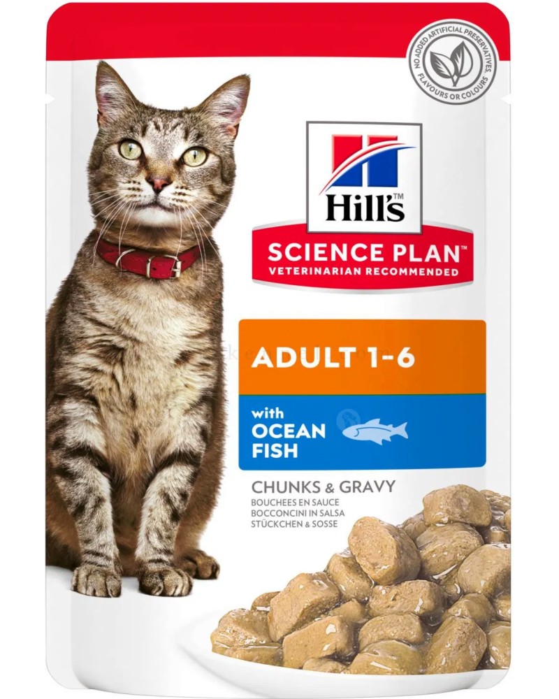 ���� �� ����� Hill's Adult - 85 g, � �������� ���� � ���, �� ������� Science Plan, �� 1 �� 6 ������ - �����