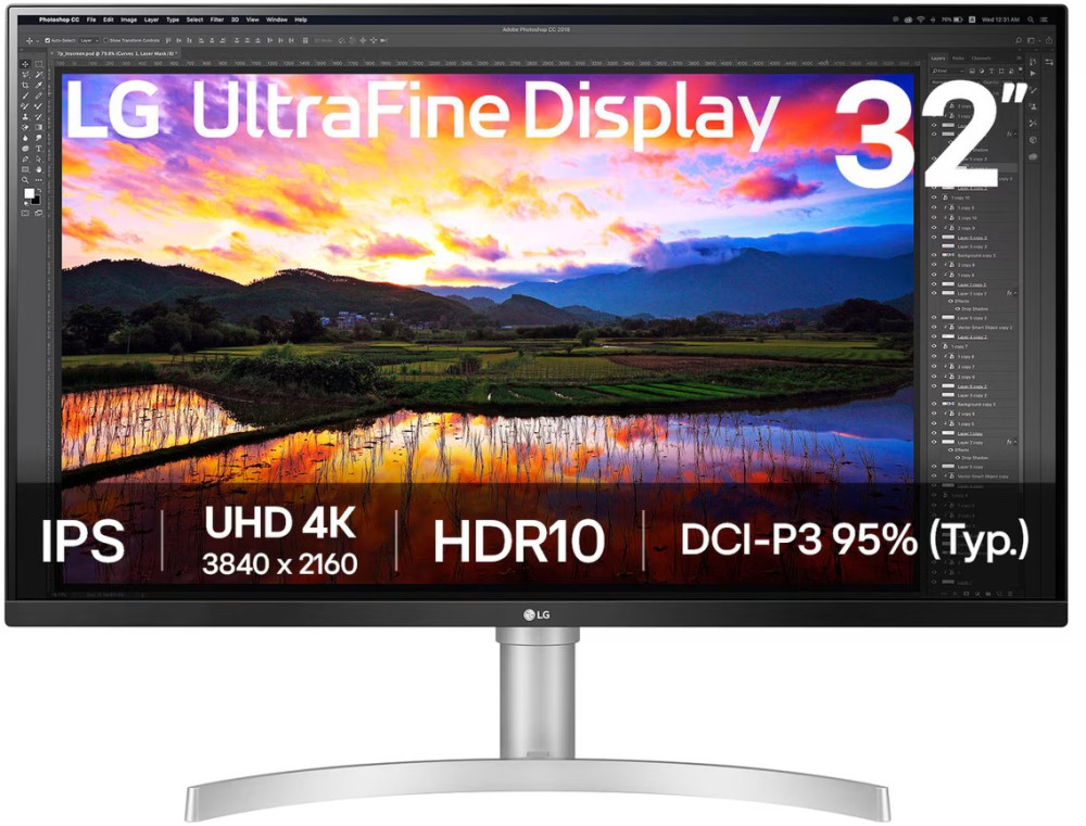  LG 32UN650K-W - 31.5", IPS, 60 Hz, 16:9, 3840 x 2160, 5 ms, 2 x HDMI, DisplayPort - 