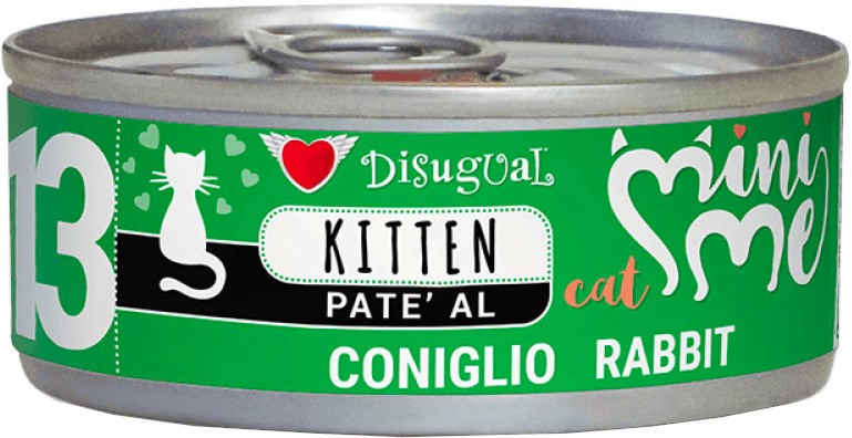 Пастет за котки Disugual Kitten Пастет за котки Disugual Kitten - 85 и 12 x 85 g, със заешко, от серията Mini Me, от 3 до 12 месеца - храна