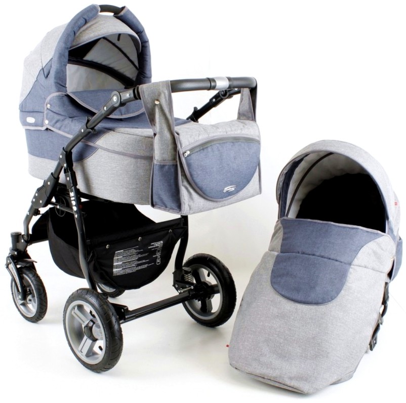Бебешка количка 2 в 1 Adbor Zipp - С лятна седалка, кош за кола, чанта и аксесоари - количка