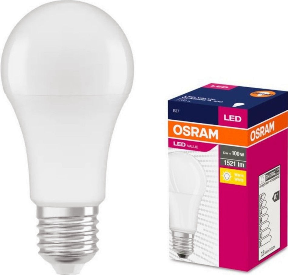 LED крушка Osram CLA100 840 E27 13 W 4000K LED крушка Osram CLA100 840 E27 13 W 4000K - 1521 lm от серията Value -