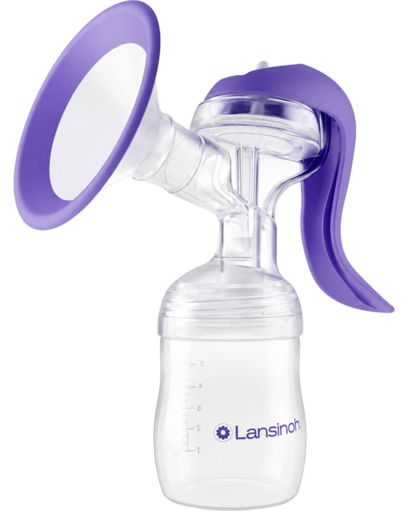 Двуфазна ръчна помпа на кърма Lansinoh Manual Breast Pump Двуфазна ръчна помпа на кърма Lansinoh Manual Breast Pump - С шише, биберон и аксесоари - продукт