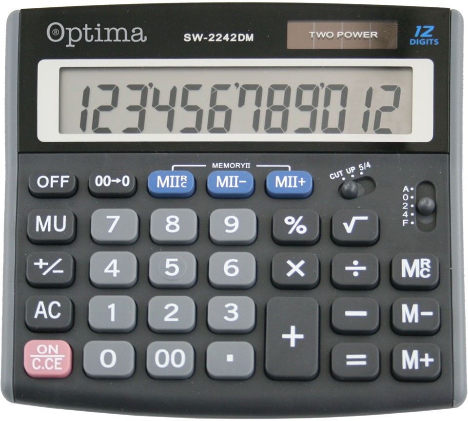 Настолен калкулaтор 12 разряда Eurocom Optima SW-2242DM - 