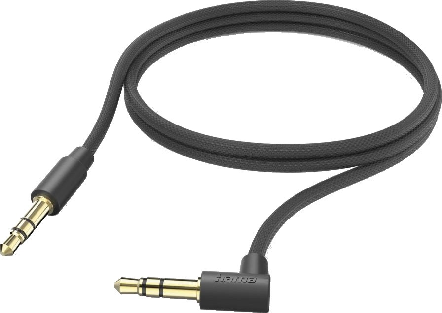 Аудио кабел 3.5 mm жак male към 3.5 mm жак male 90° Hama Аудио кабел 3.5 mm жак male към 3.5 mm жак male 90° Hama - 1 m -