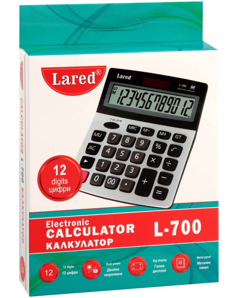 Настолен калкулатор 12 разряда Lared L-700 Настолен калкулатор 12 разряда Lared L-700 -
