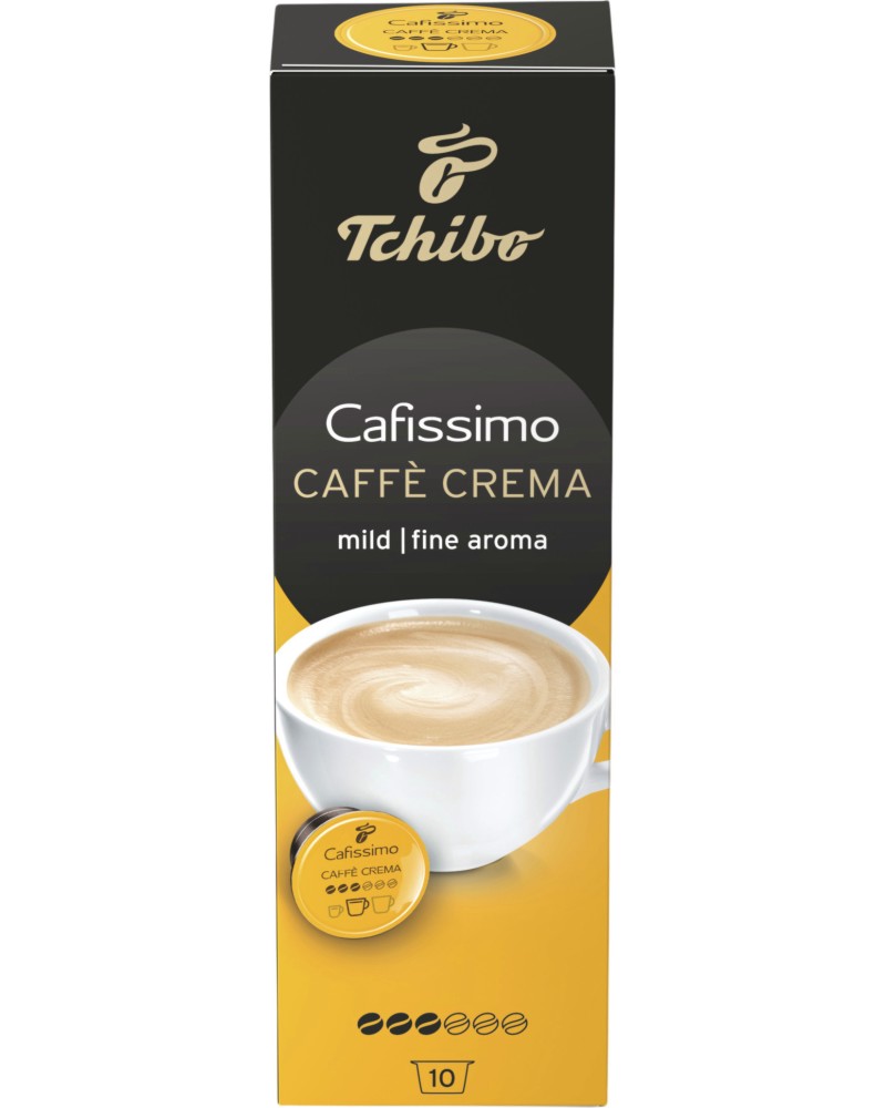 Кафе капсули Tchibo Cafissimo Caffe Crema Fine Aroma Кафе капсули Tchibo Cafissimo Caffe Crema Fine Aroma - За 10 чаши кафе крема - напитка