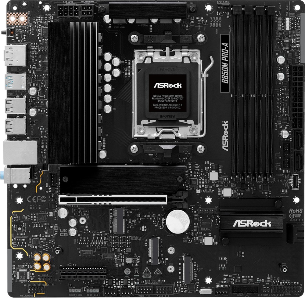 Дънна платка ASRock B850M Pro-A Дънна платка ASRock B850M Pro-A - AMD AM5, AMD B850, DDR5, Micro ATX -