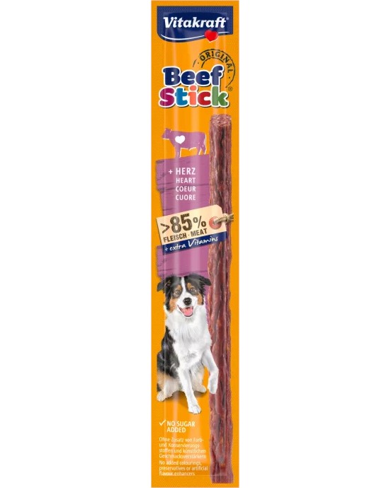 Лакомство за кучета Vitakraft Лакомство за кучета Vitakraft - 12 g, с шкембе, от серията Beef Stick Original - храна