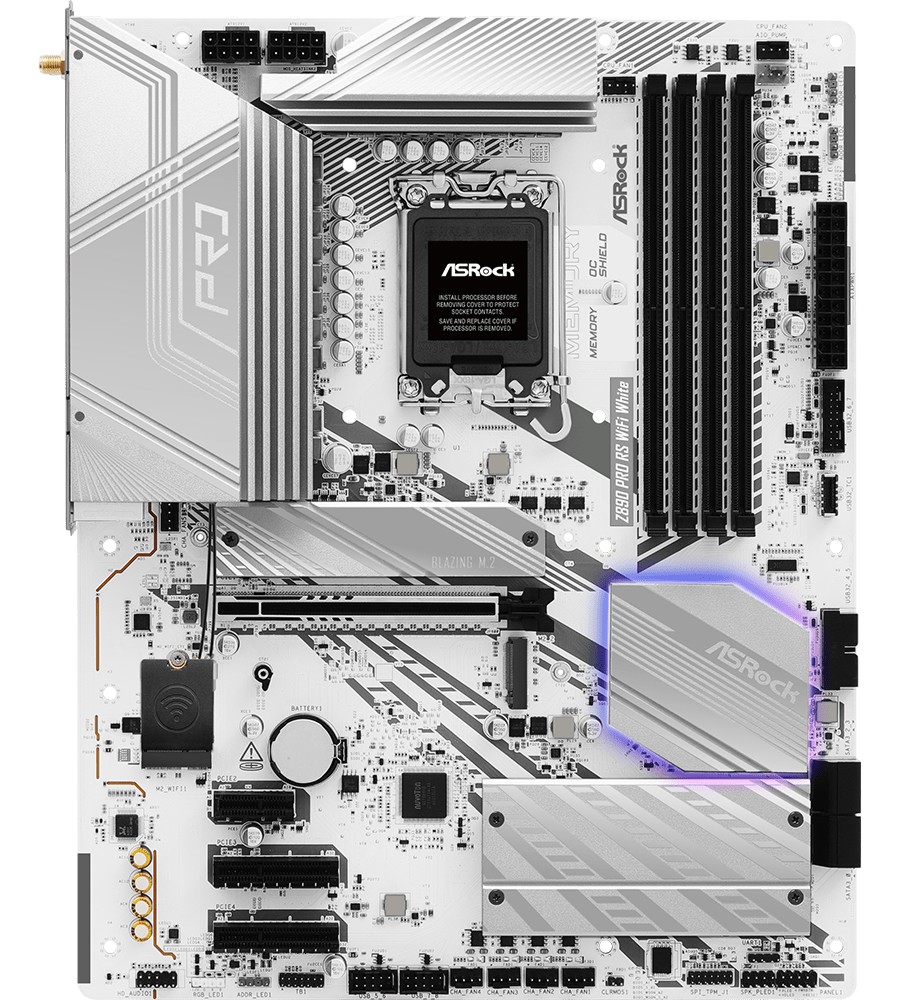 Дънна платка ASRock Z890 Pro RS WIFI Дънна платка ASRock Z890 Pro RS WIFI - LGA 1851, Intel Z890, DDR5, ATX -