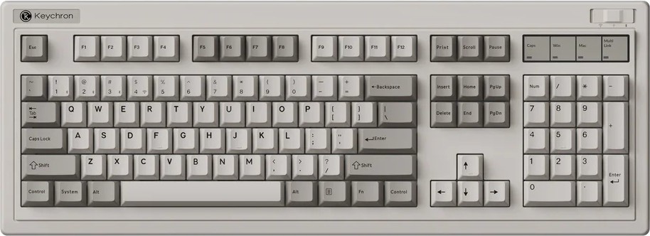 �������� ��������� ������� ���������� Keychron R6 QMK Retro - 100%, Bluetooth, USB-C, RGB ���������, ANSI Layout, Keychron Super Banana - 