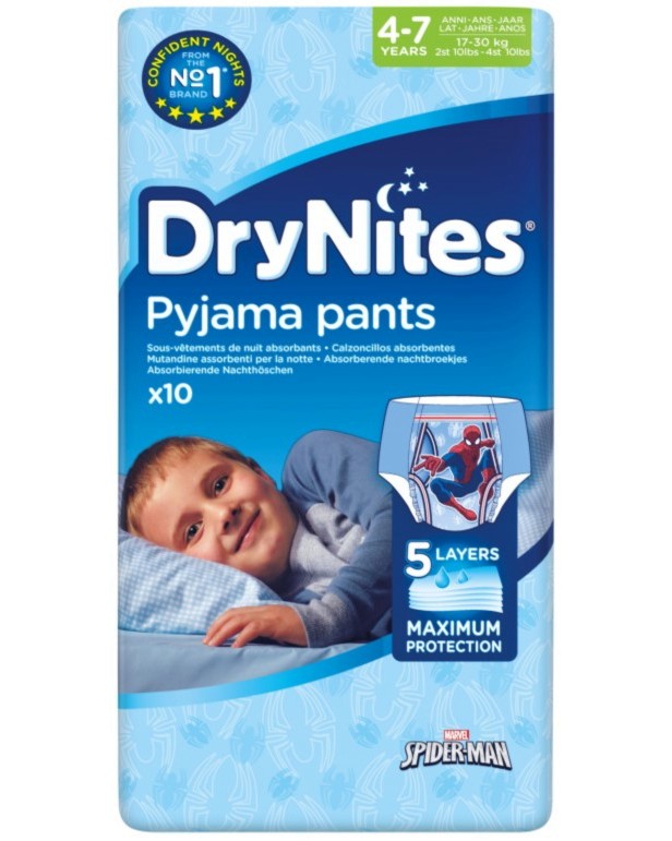 Huggies DryNites Pyjama Pants Boy Medium - 10 броя, за деца 17-30 kg - продукт