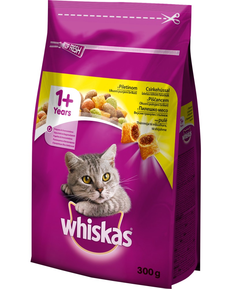 Whiskas Dry Chicken 1+ Years - ���� ����� � ������� ���� �� ����� �� ������� ��� 1 ������ - ������ �� 300 g ÷ 14 kg - �������