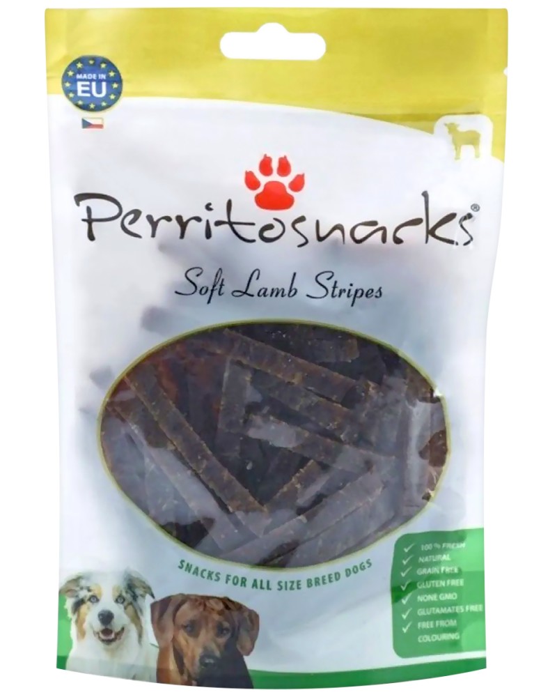Лакомства за кучета Perrito Soft Stripes Лакомства за кучета Perrito Soft Stripes - 100 g, с агнешко - храна