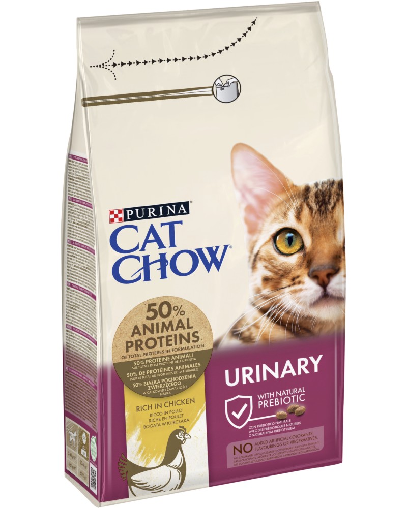 Суха храна за котки за бъбречна превенция Cat Chow Urinary Adult Суха храна за котки за бъбречна превенция Cat Chow Urinary Adult - 1.5 и 15 kg, с пилешко, в зряла възраст - храна