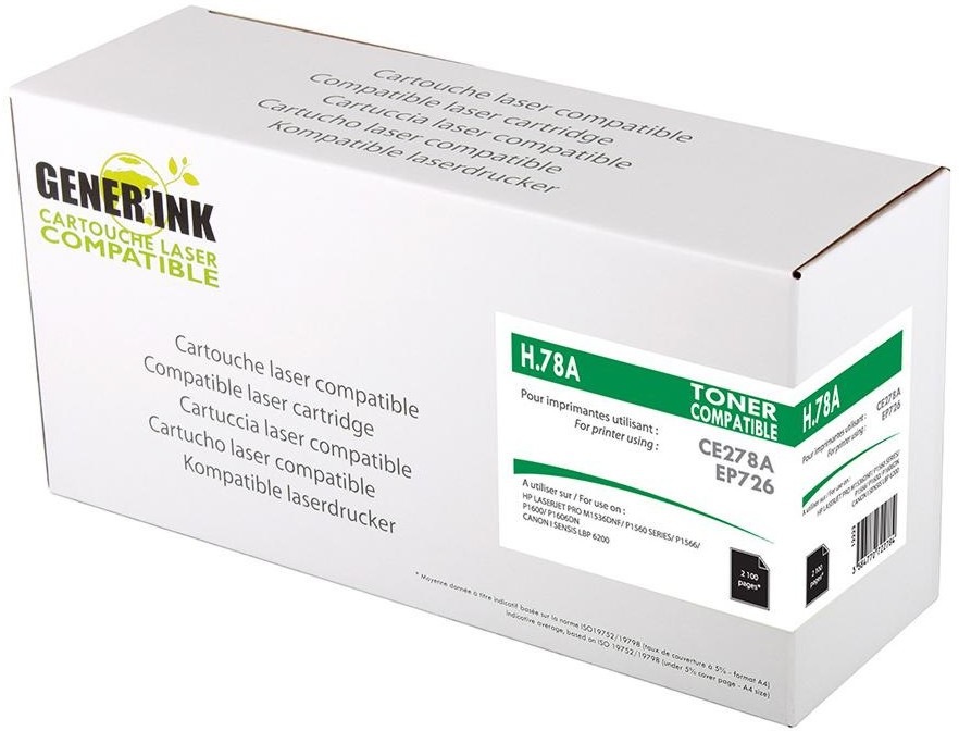 Тонер касета GENERINK CE278A Black Тонер касета GENERINK CE278A Black - 2100 страници -