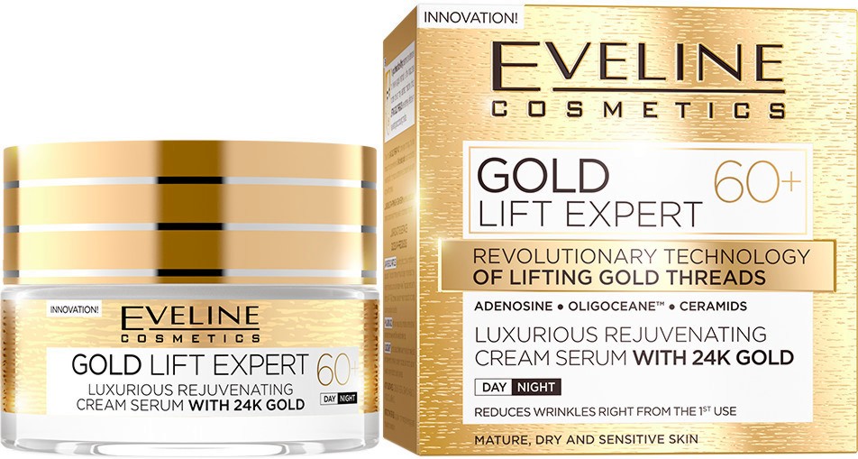 Eveline Gold Lift Expert 60+ Cream Serum with 24K Gold  -           "Gold Lift Expert" - 