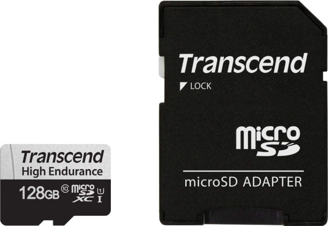 Micro SDXC карта памет 128 GB Transcend USD350V Micro SDXC карта памет 128 GB Transcend USD350V - Class 10, UHS-I U1, със SD адаптер -