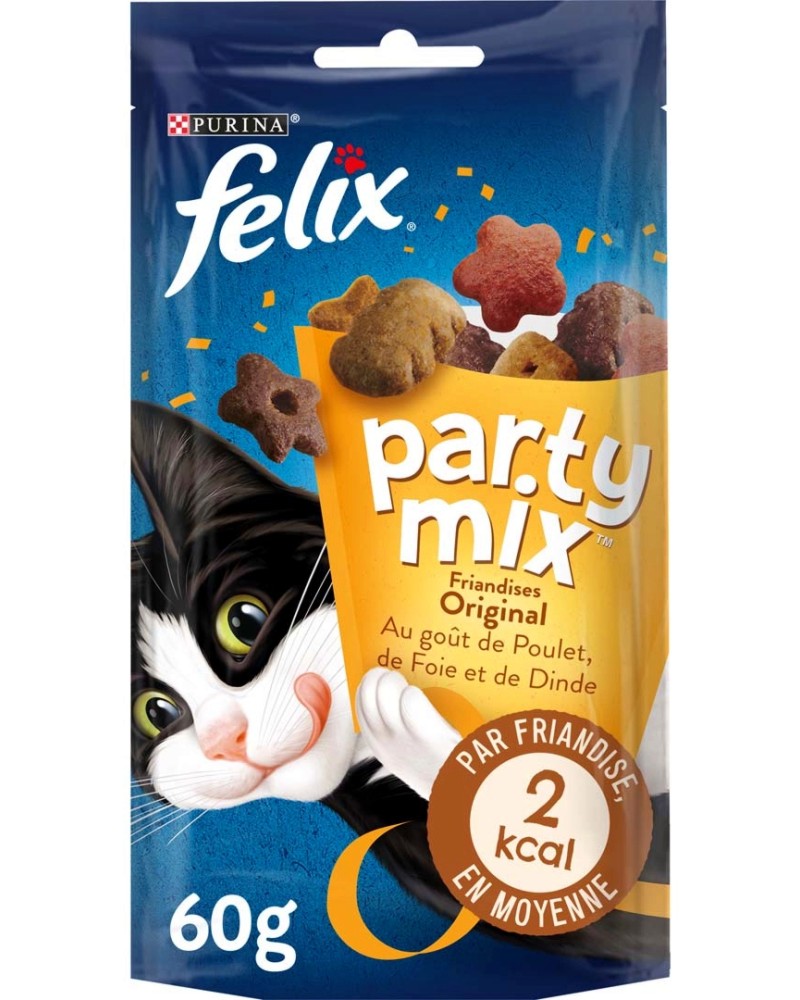 Лакомство за котки Felix Party Mix Лакомство за котки Felix Party Mix - 60 g, с птиче, в зряла възраст - продукт