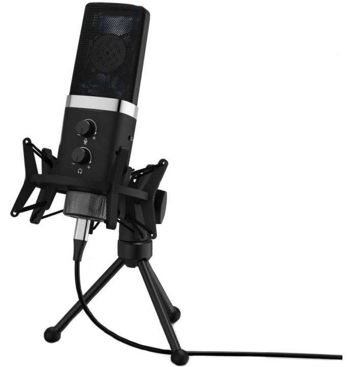 Настолен микрофон Hama Stream 900 HD Studio Настолен микрофон Hama Stream 900 HD Studio - USB-C, 2.5 m кабел, LED дисплей от серията uRage -