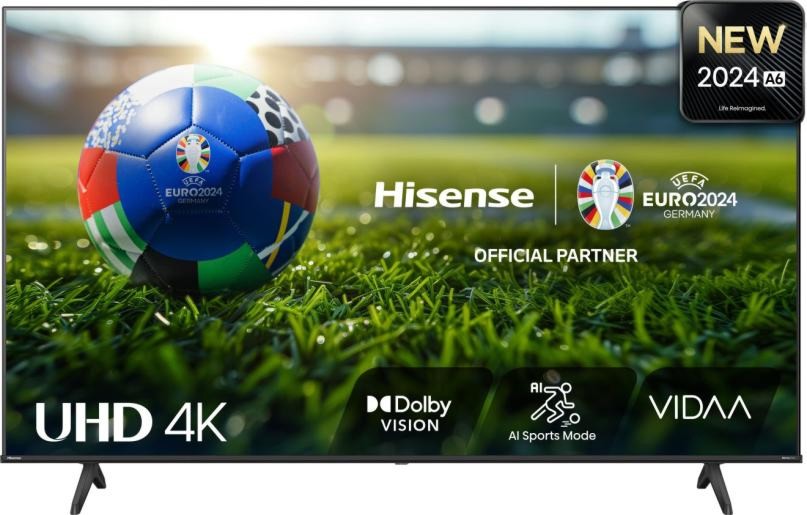 Телевизор Hisense 65A6N Телевизор Hisense 65A6N - 65" DLED UHD 3840 x 2160, безрамков, Smart TV, HDR10+, Dolby Vision, 3 x HDMI, Ethernet, USB, Bluetooth, Wi-Fi -