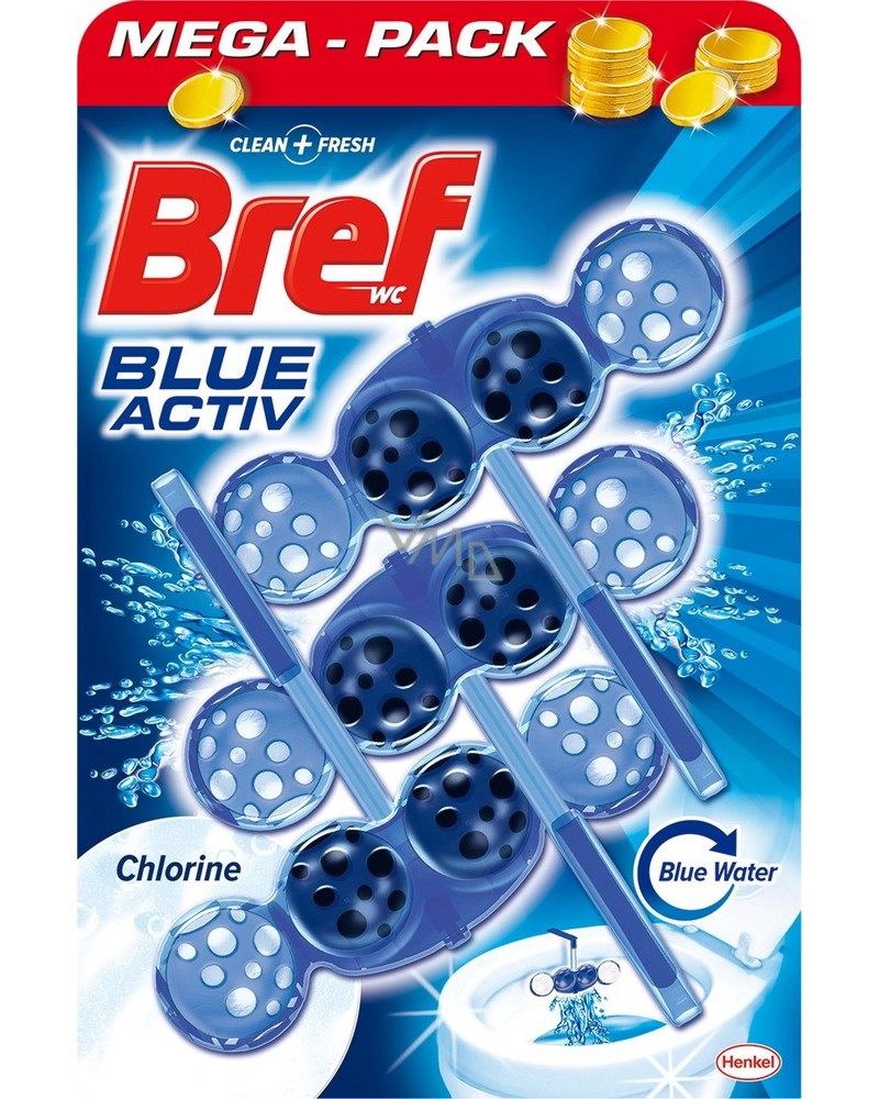 Тоалетно блокче Bref Blue Aktiv Тоалетно блокче Bref Blue Aktiv - 3 броя, със свеж аромат - продукт