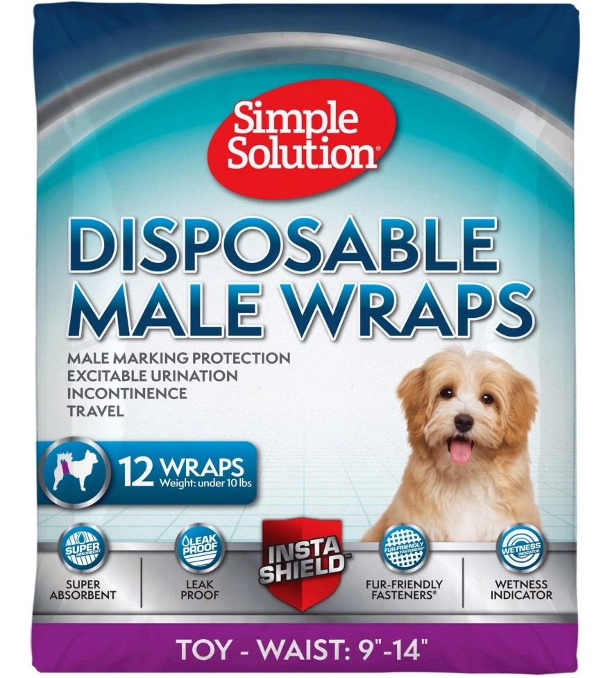 Пелени за мъжки кучета Simple Solution XS & Toy Пелени за мъжки кучета Simple Solution XS & Toy - 12 броя, от 23 до 36 cm - продукт
