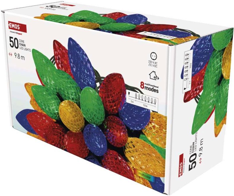 Коледни LED лампички - шишарки Emos D5ZM01 Коледни LED лампички - шишарки Emos D5ZM01 - 50 броя с дължина 9.8 m -