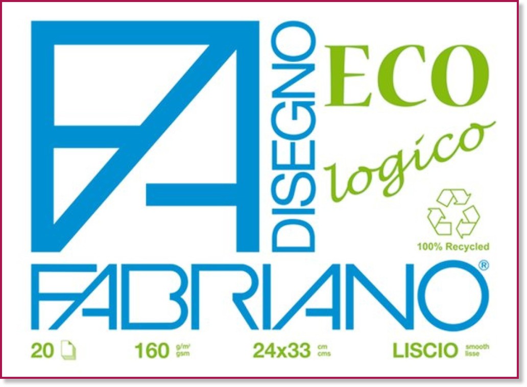    Fabriano Disegno Eco - 20 , 24 x 33 cm, 160 g/m<sup>2</sup> - 