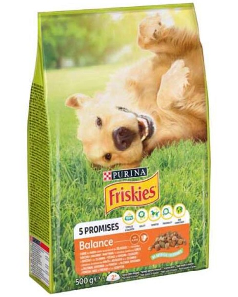 Суха храна за кучета Friskies Balance Суха храна за кучета Friskies Balance - 0.5 ÷ 10 kg, с пилешко, говеждо и зеленчуци, в зряла възраст - храна