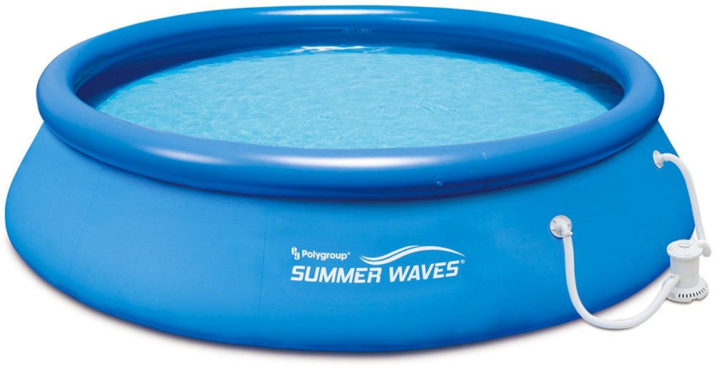 Кръгъл надуваем басейн Polygroup Summer Waves Quick Set - С филтърна помпа - басейн